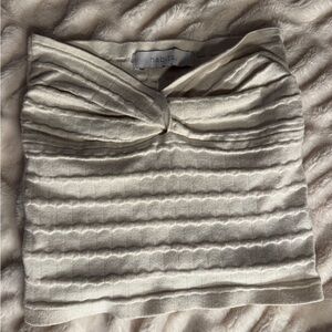 Off-White Textured Crop Top